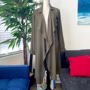 Army Green Light Spring Trench Duster